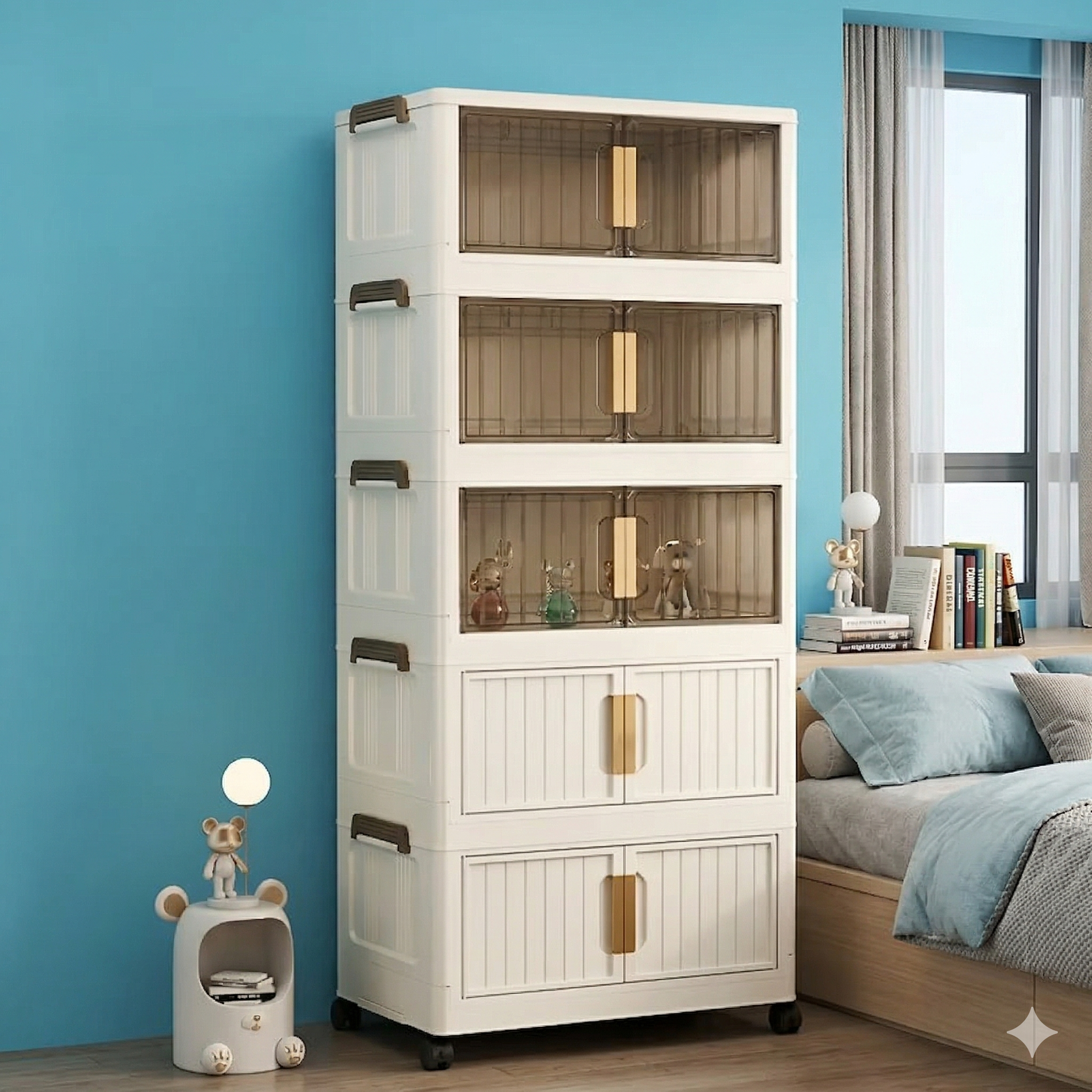 Modern 5-Tier Storage with Wheels